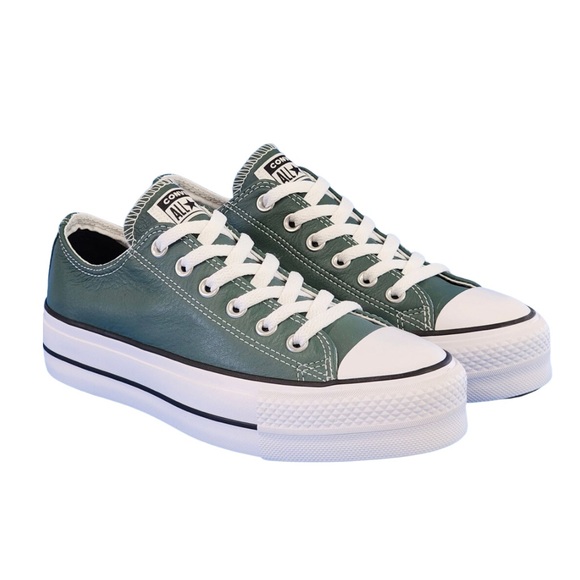 CONVERSE CTAS OX LIFT FOREST PINE/WHITE/BLACK WOMEN'S PLATFORM SNEAKERS A06181C - Picture 1 of 13